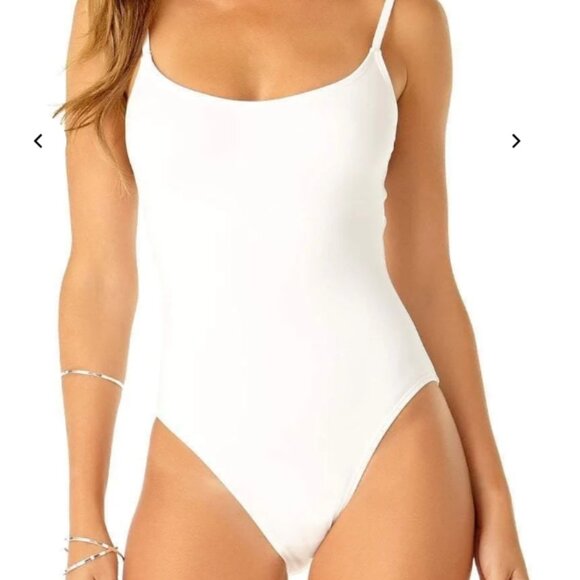 *SALE* Anne Cole's Stunning Classic High Rise White One-Piece White Swimsuit NWT - Picture 1 of 4